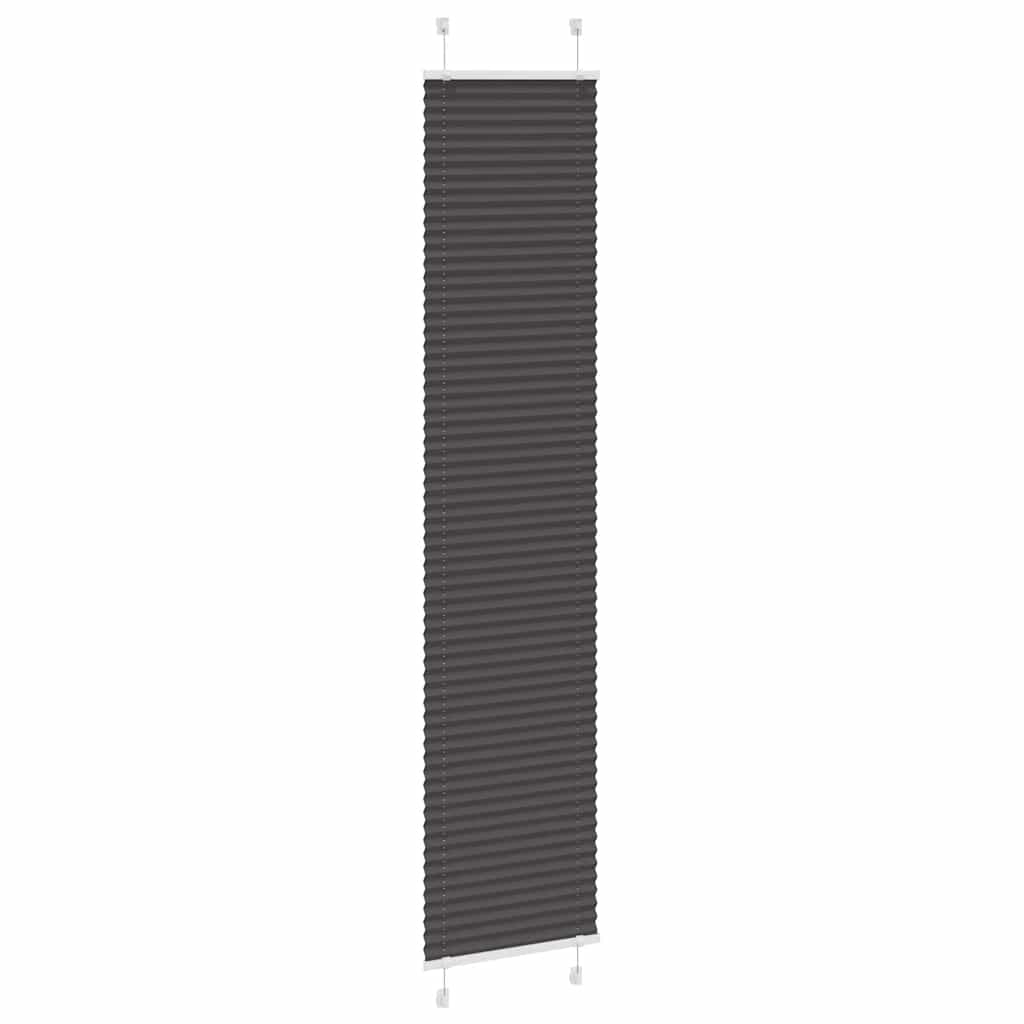 Preto plissada cega 40x200 cm largura tecido 39,4 cm poliéster