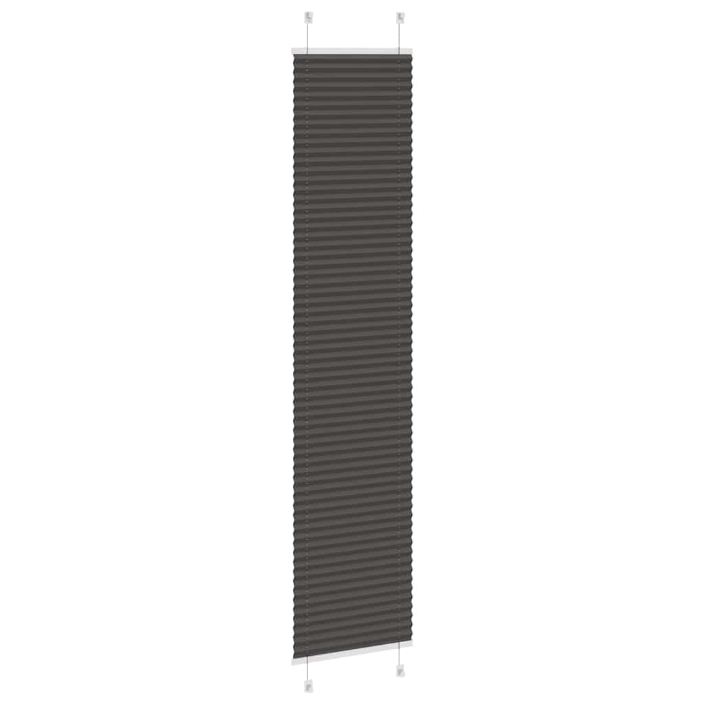 Preto plissada cega 40x200 cm largura tecido 39,4 cm poliéster