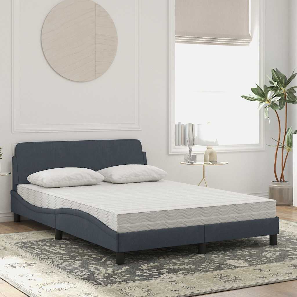 Cama com colchão dover 120x200 cm veludo cinzento-escuro