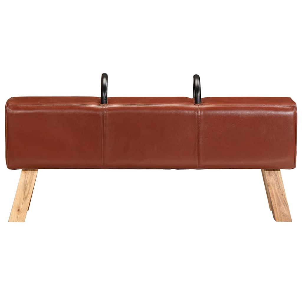 Banco de ginásio 110 cm couro genuíno castanho