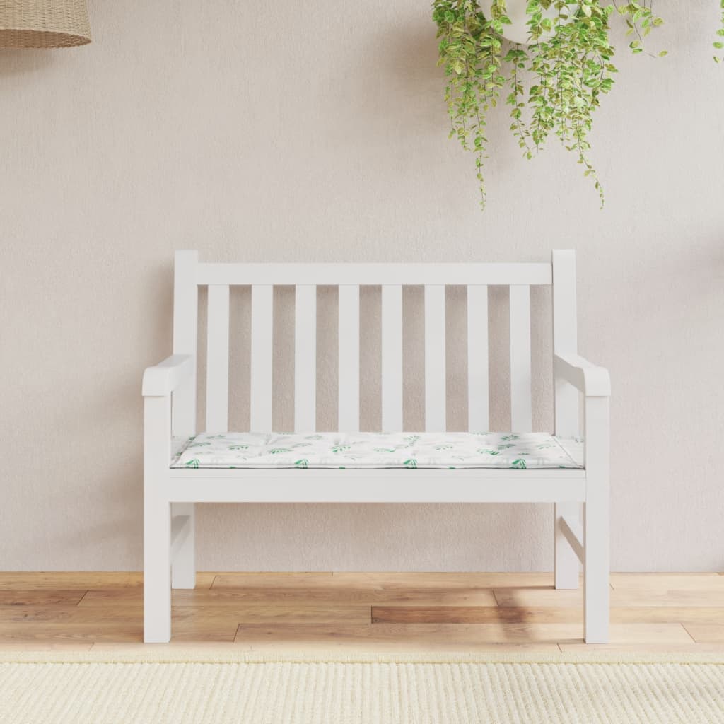 Almofadão banco jardim 100x50x3cm tecido oxford padrão folhas