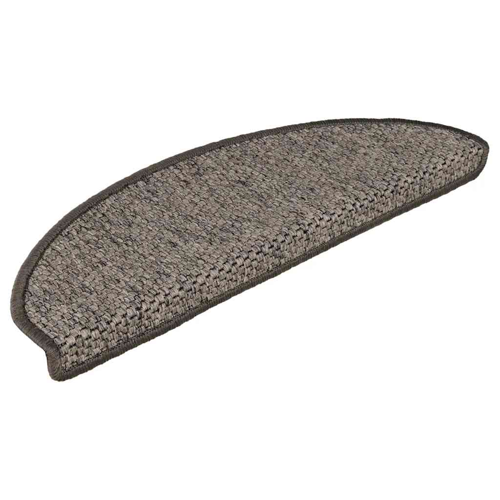 Tapetes escada adesivos aspeto sisal 15 pcs cinzento/bege
