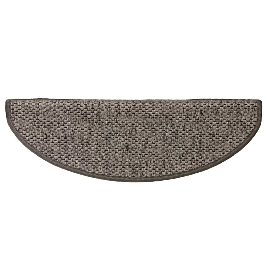 Tapetes escada adesivos aspeto sisal 15 pcs cinzento/bege