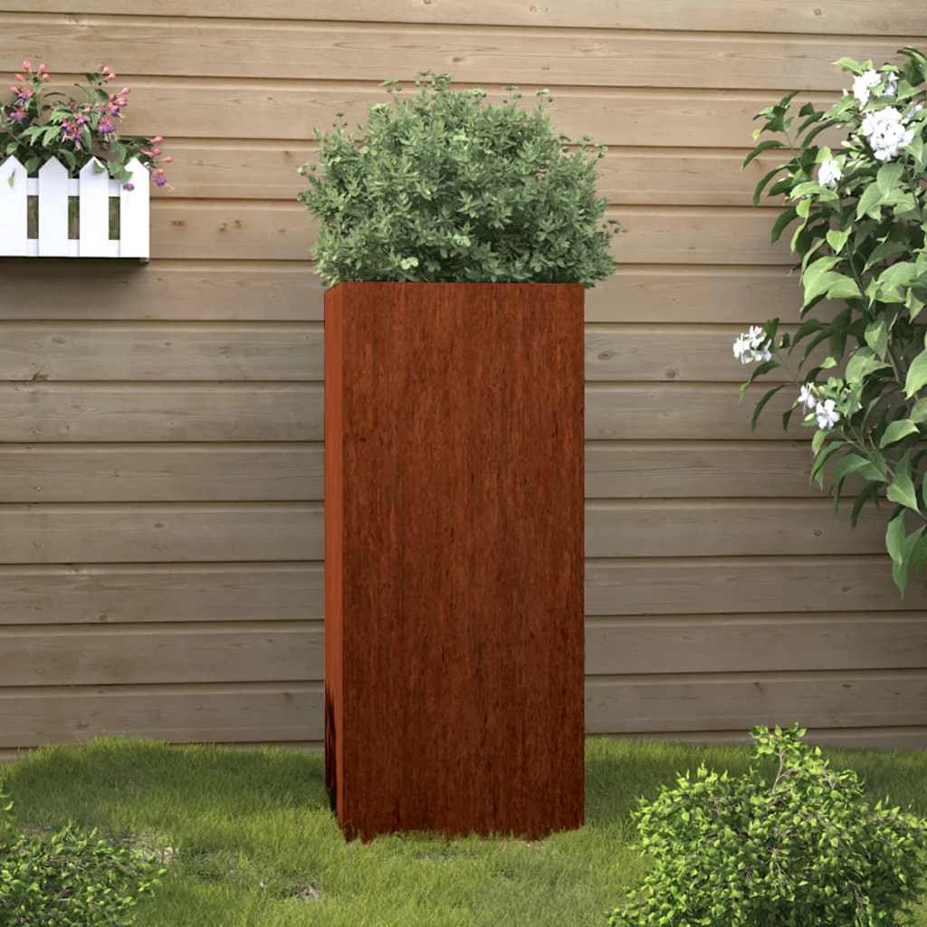 Vaso/floreira 32x29x75 cm aço corten