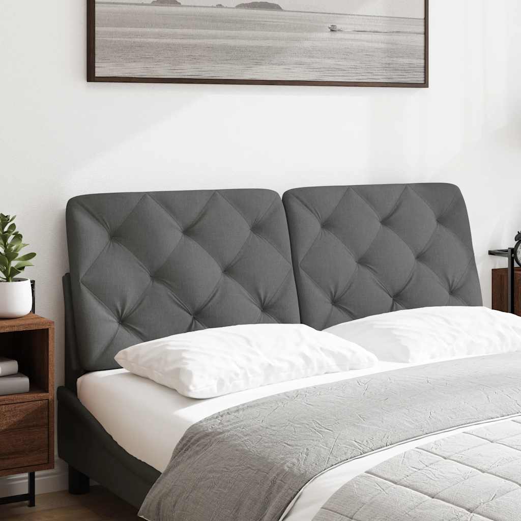 Almofadão de cabeceira 120 cm tecido cinzento-escuro