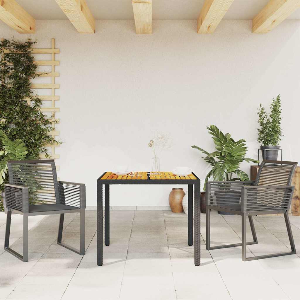 Conjunto 2 cadeiras de jardim, vime, preto