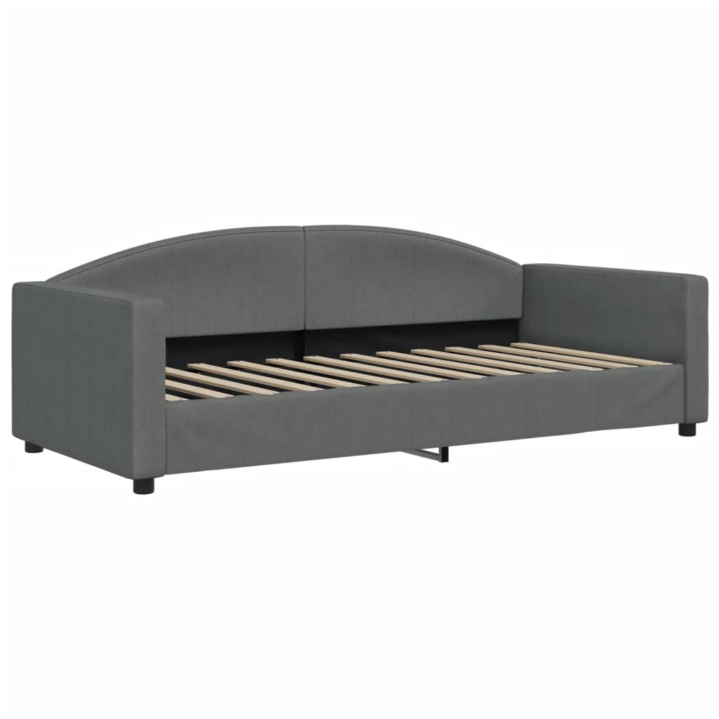Sofá-cama c/ gavetão e gavetas 90x190 cm tecido cinzento-escuro