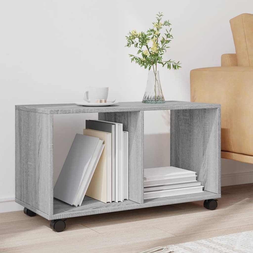 Móvel com rodas 72x33x42,5 cm derivados de madeira cinza sonoma