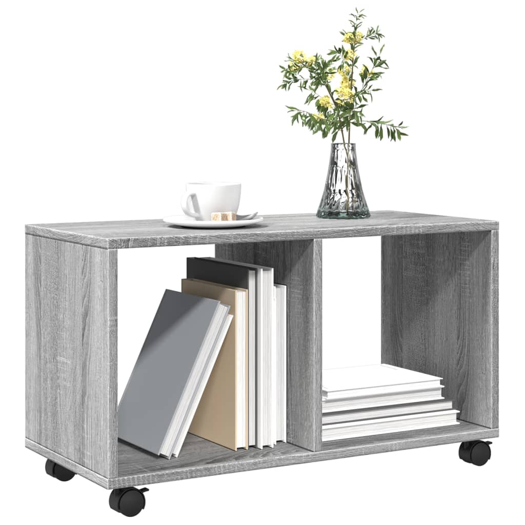 Móvel com rodas 72x33x42,5 cm derivados de madeira cinza sonoma