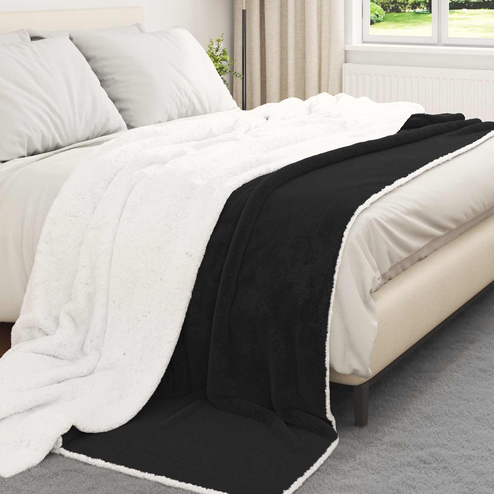 Cobertor preto 240 x 270 cm 3.17 lã