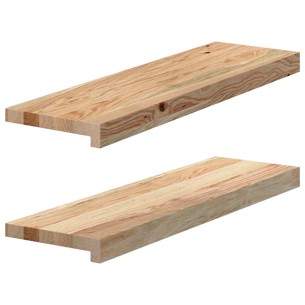 Soleiras da janela 2 pcs 70x20x2 cm carvalho maciço não tratado