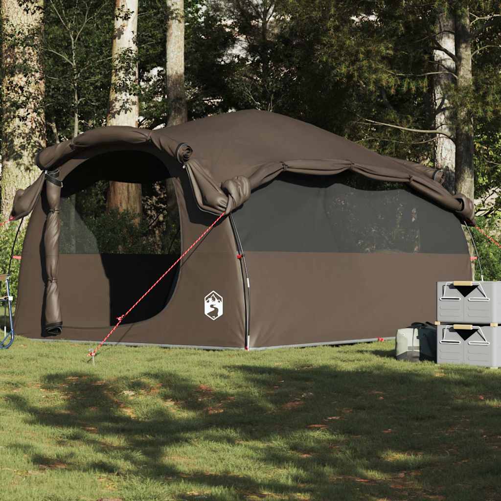 Tenda familiar túnel para 6 pessoas resistente à água castanho