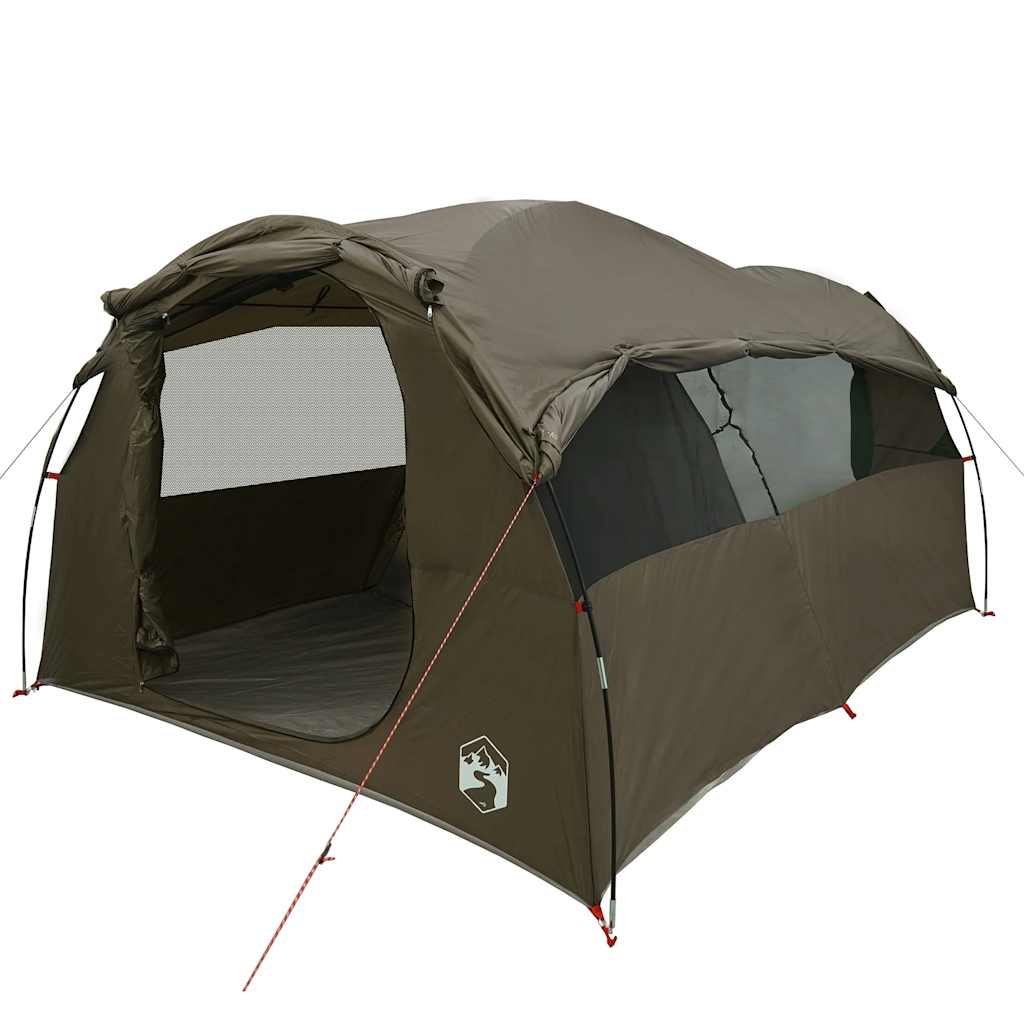 Tenda familiar túnel para 6 pessoas resistente à água castanho