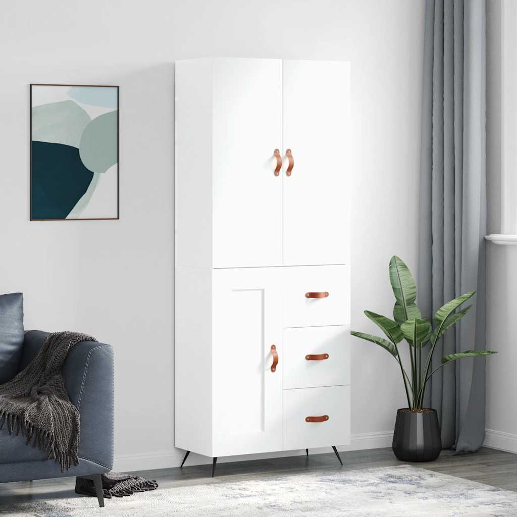 Armário alto 69,5x34x180 cm derivados de madeira branco