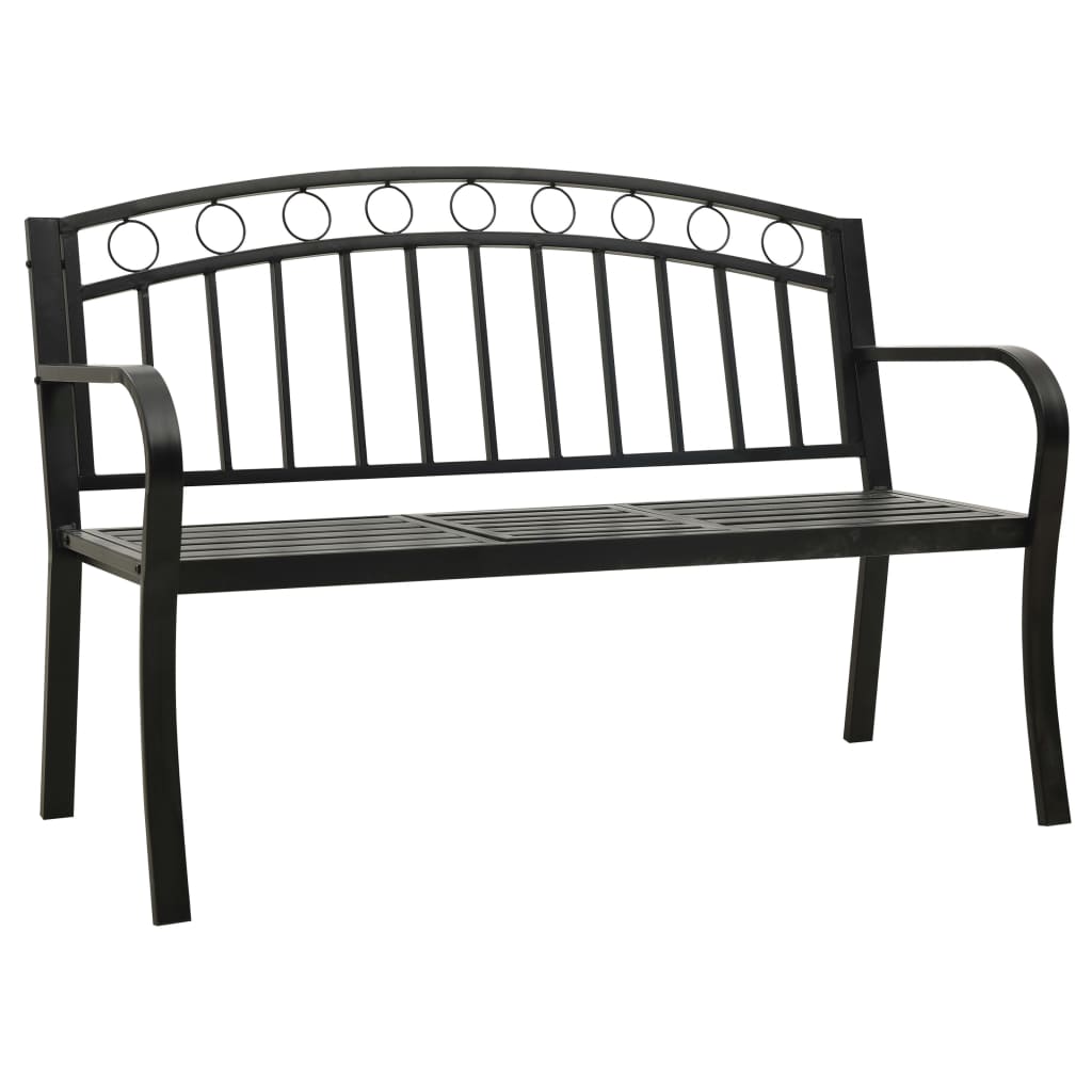 Banco de jardim com mesa 120 cm aço preto