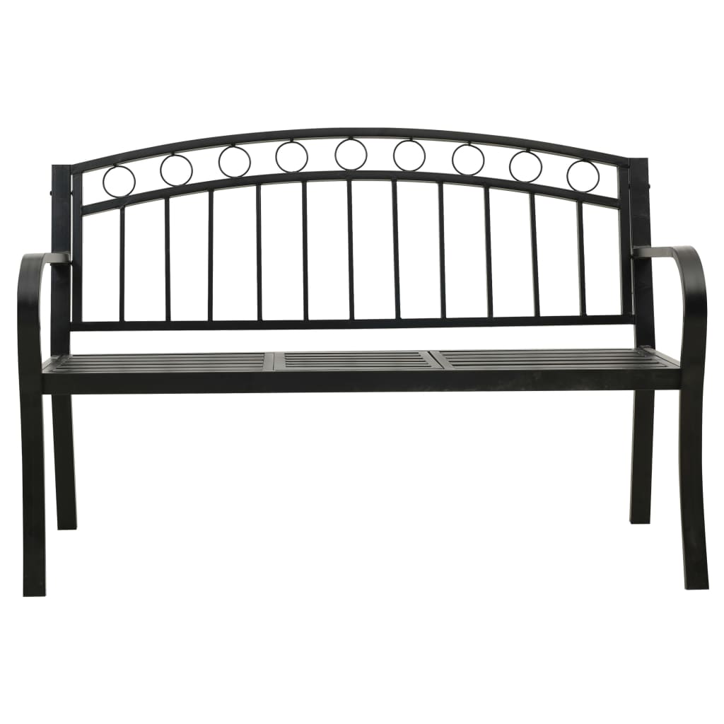 Banco de jardim com mesa 120 cm aço preto