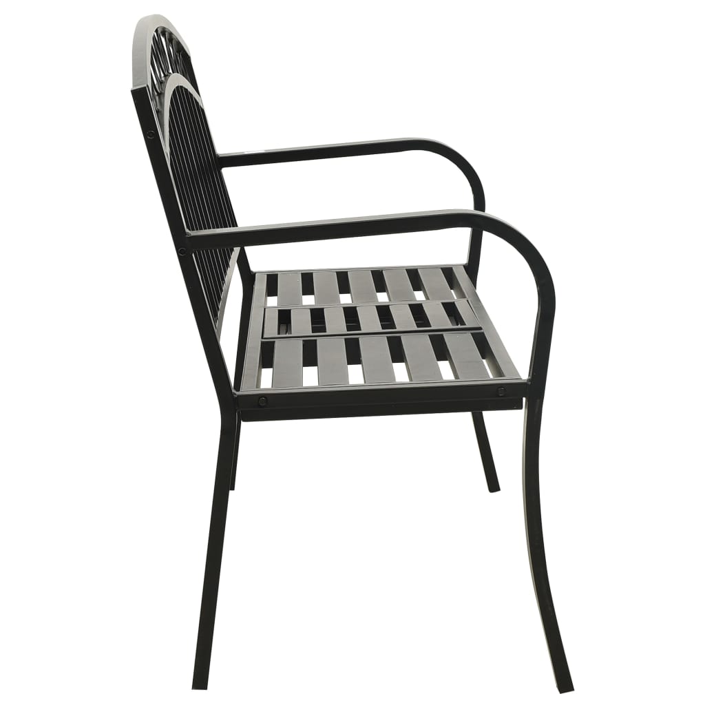 Banco de jardim com mesa 120 cm aço preto