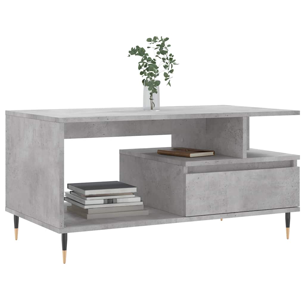 Mesa de centro 90x49x45 derivados de madeira cinzento cimento