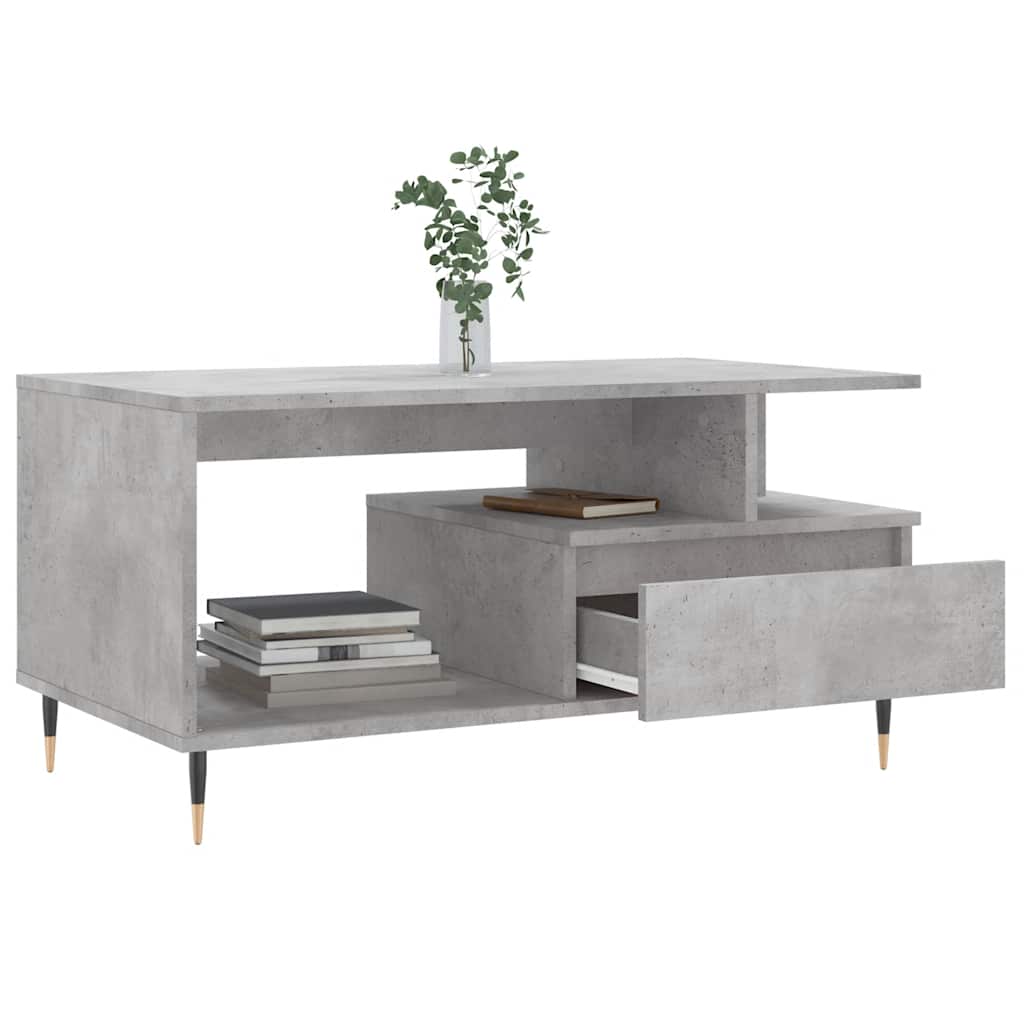 Mesa de centro 90x49x45 derivados de madeira cinzento cimento