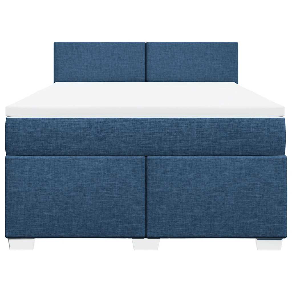 Cama com molas/colchão 140x190 cm tecido azul