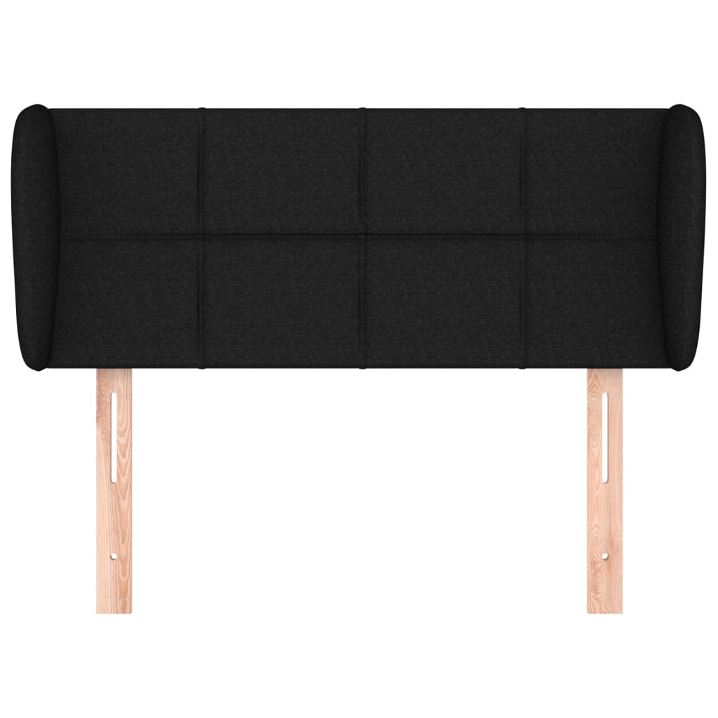 Cabeceira de cama c/ abas tecido 93x23x78/88 cm preto