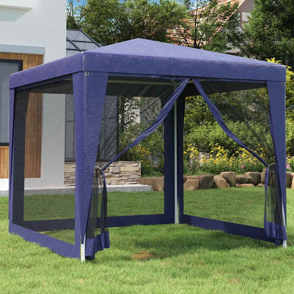 Tenda festas c/ 4 paredes laterais em rede 2,5x2,5 m pead azul