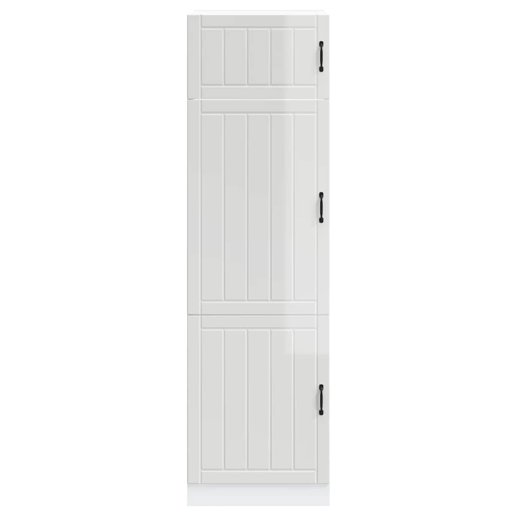 Armário de cozinha lucca derivados de madeira branco brilhante