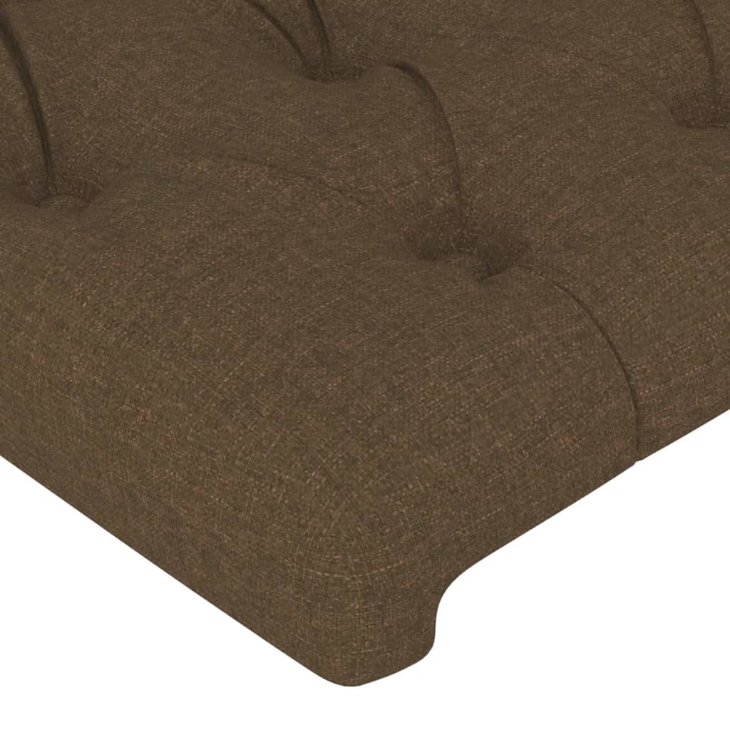 Cabeceiras castanho-escuro 144x7x78/88 cm tecido