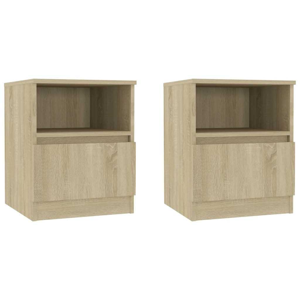 Mesas de cabeceira 2 pcs derivados de madeira carvalho sonoma