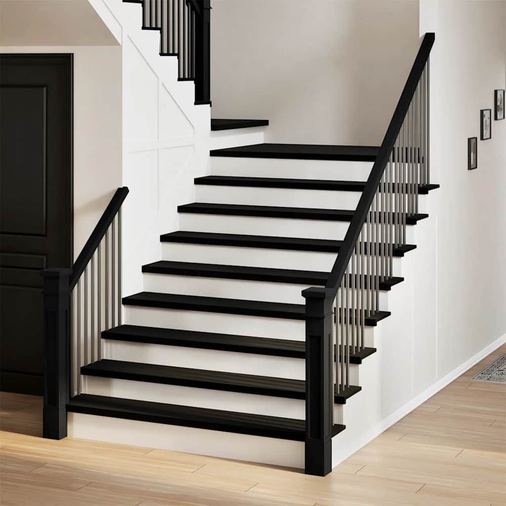 Tapetes de escada 20 pcs 120x25x2 cm carvalho castanho-preto