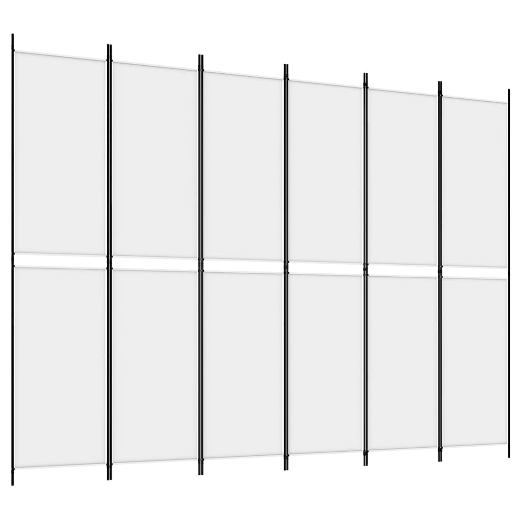 Divisória/biombo com 6 painéis 300x220 cm tecido branco
