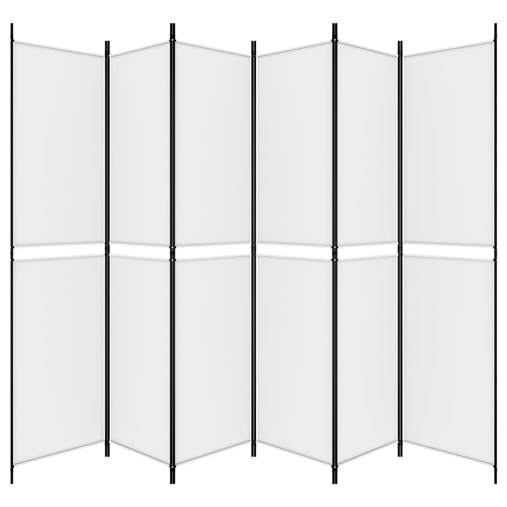Divisória/biombo com 6 painéis 300x220 cm tecido branco