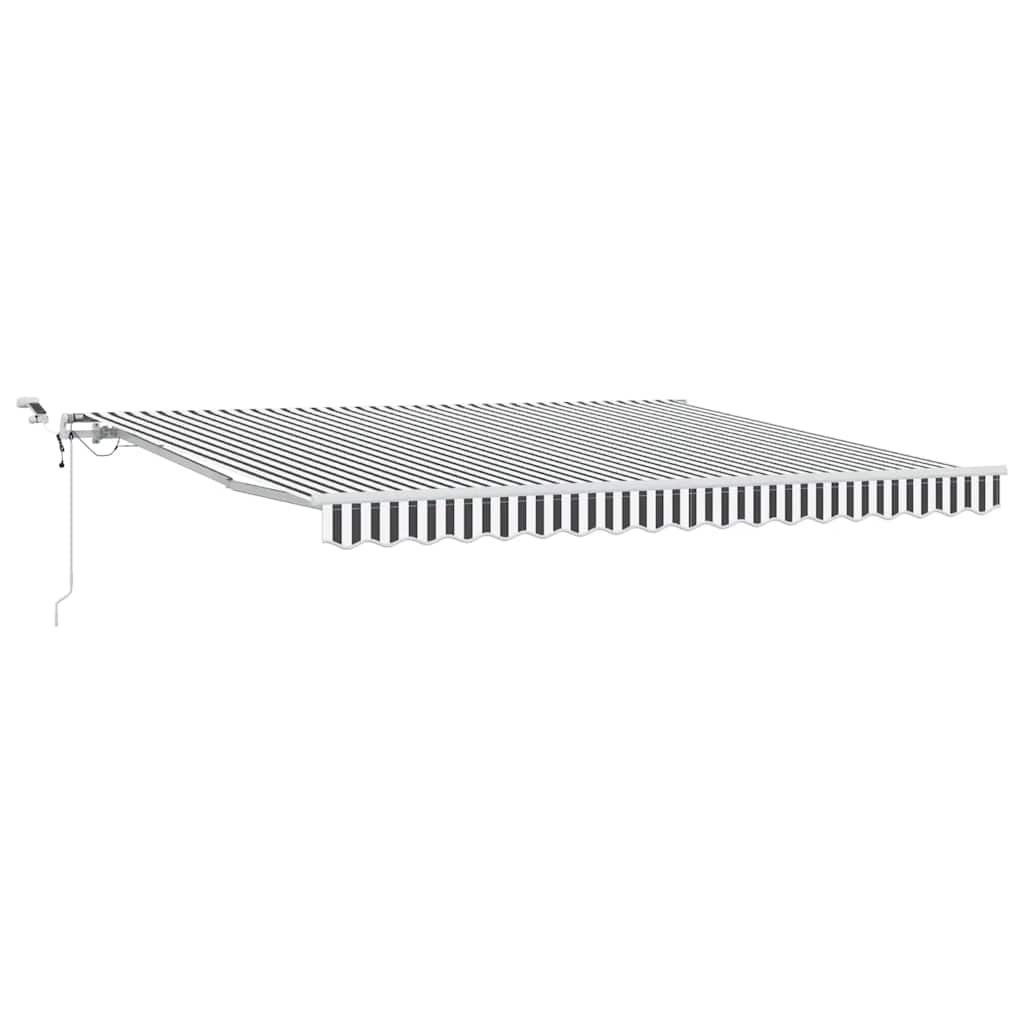 Toldo retrátil automático com LED 400x300 cm antracite/branco