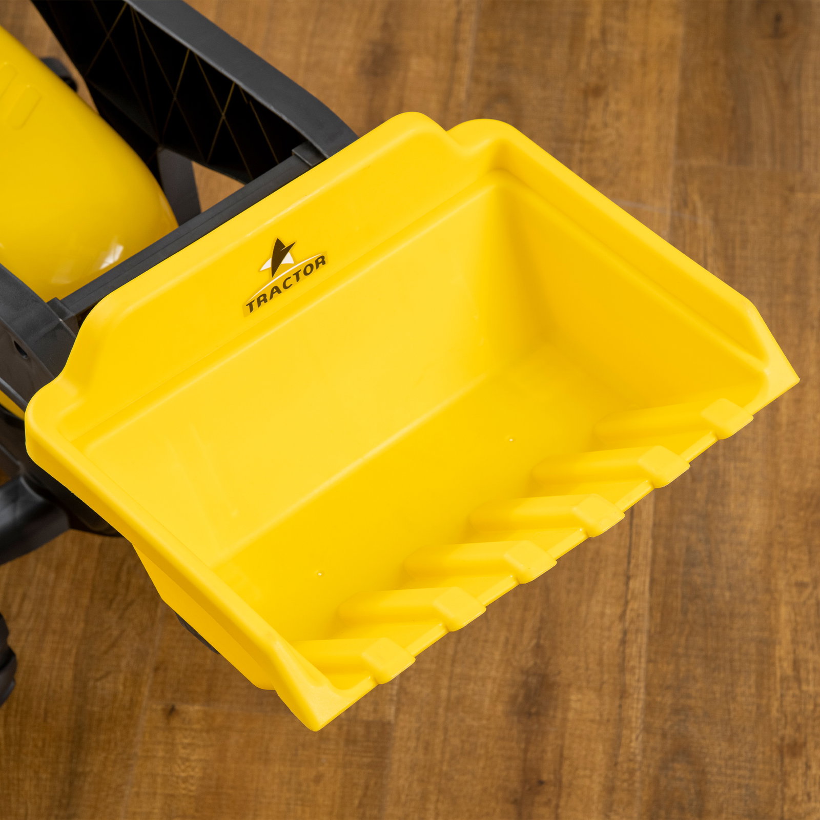Trator a pedais para crianças acima de 3 anos trator infantil com reboque e pá escavadora 167x41x52 cm amarelo e preto