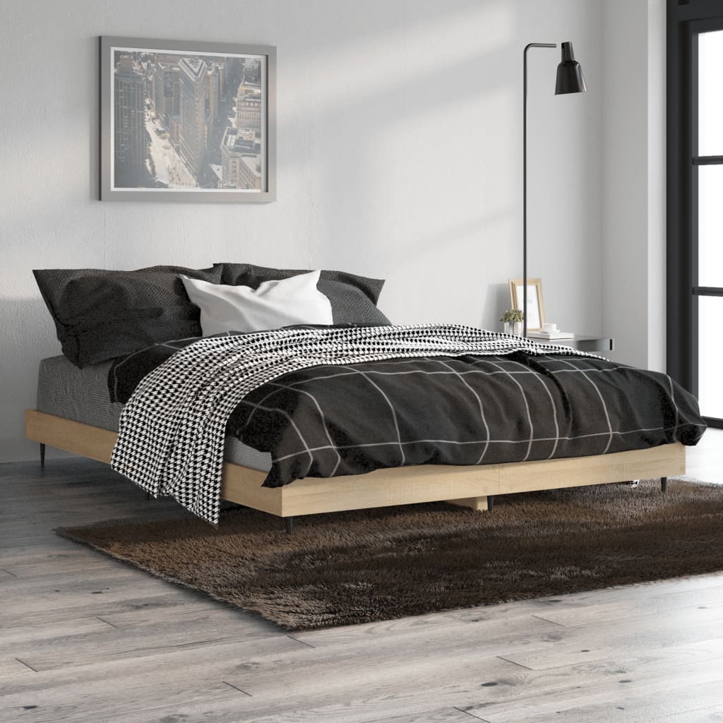 Estrutura cama s/ colchão derivados de madeira carvalho sonoma