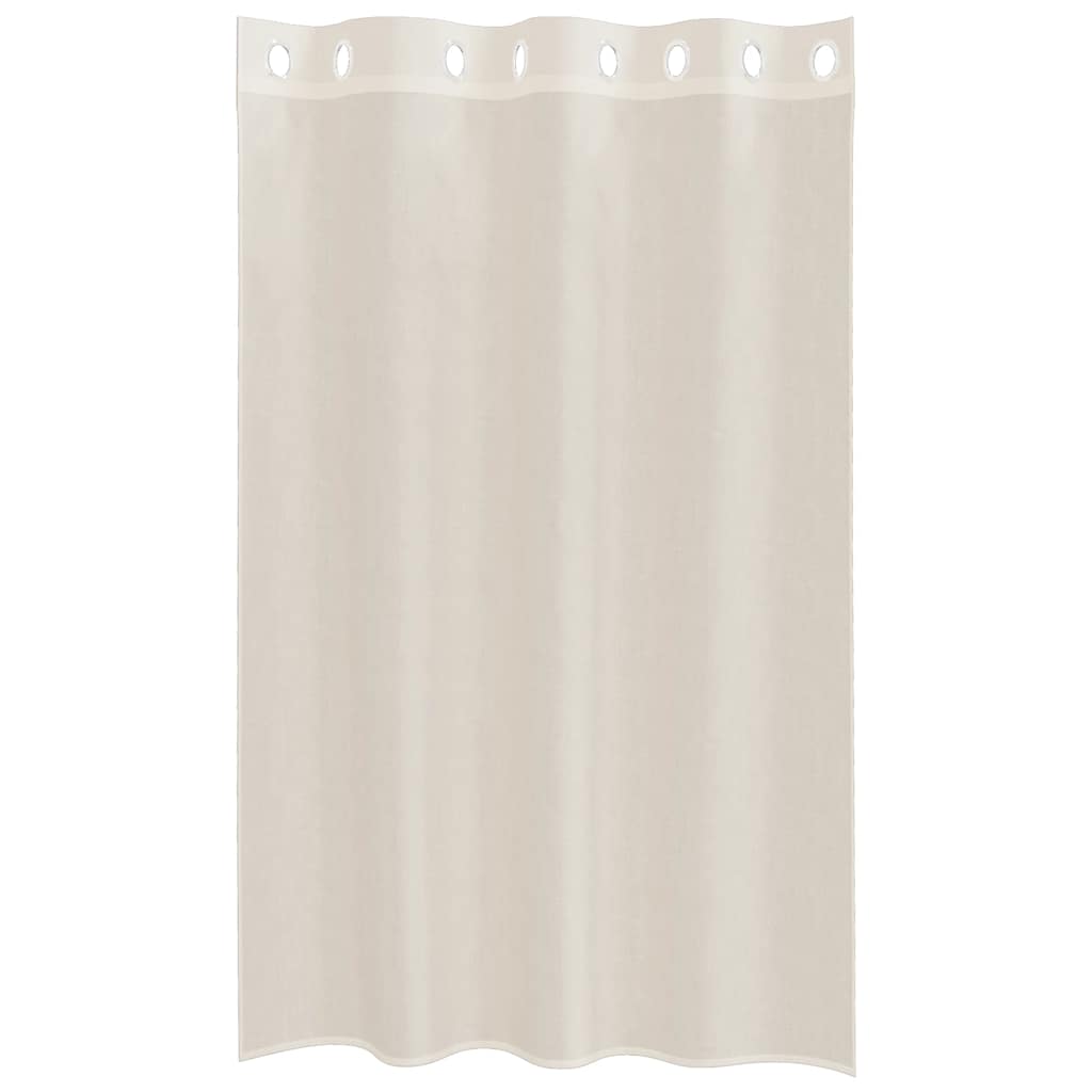 Cortinas de voile com ilhós 2 pcs creme 140x175 cm