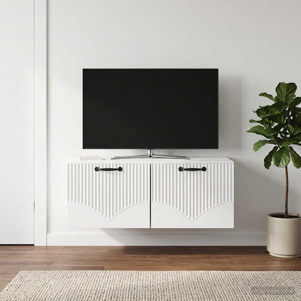 Gabinete de TV de parede branco brilhante 78,5 x 41 x 30 cm