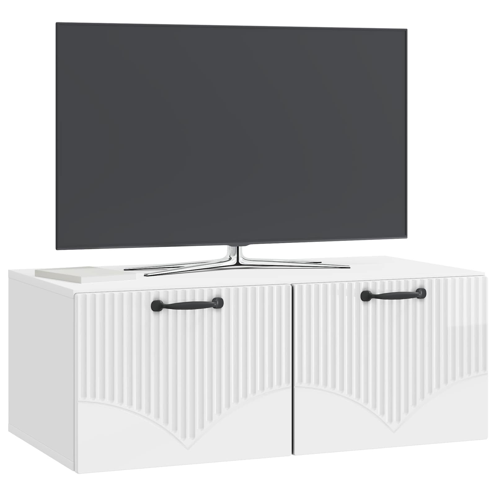 Gabinete de TV de parede branco brilhante 78,5 x 41 x 30 cm