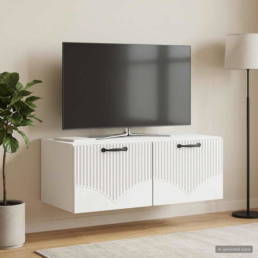 Gabinete de TV de parede branco brilhante 78,5 x 41 x 30 cm