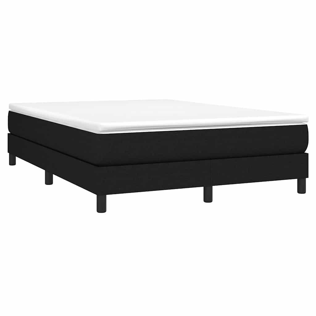 Estrutura de cama com molas 140x190 cm tecido preto