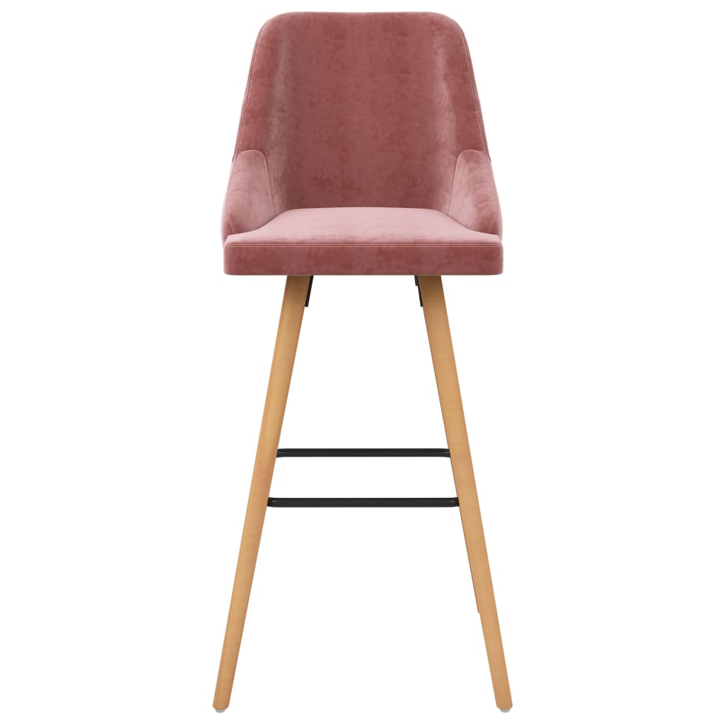 Bancos de bar 2 pcs veludo rosa