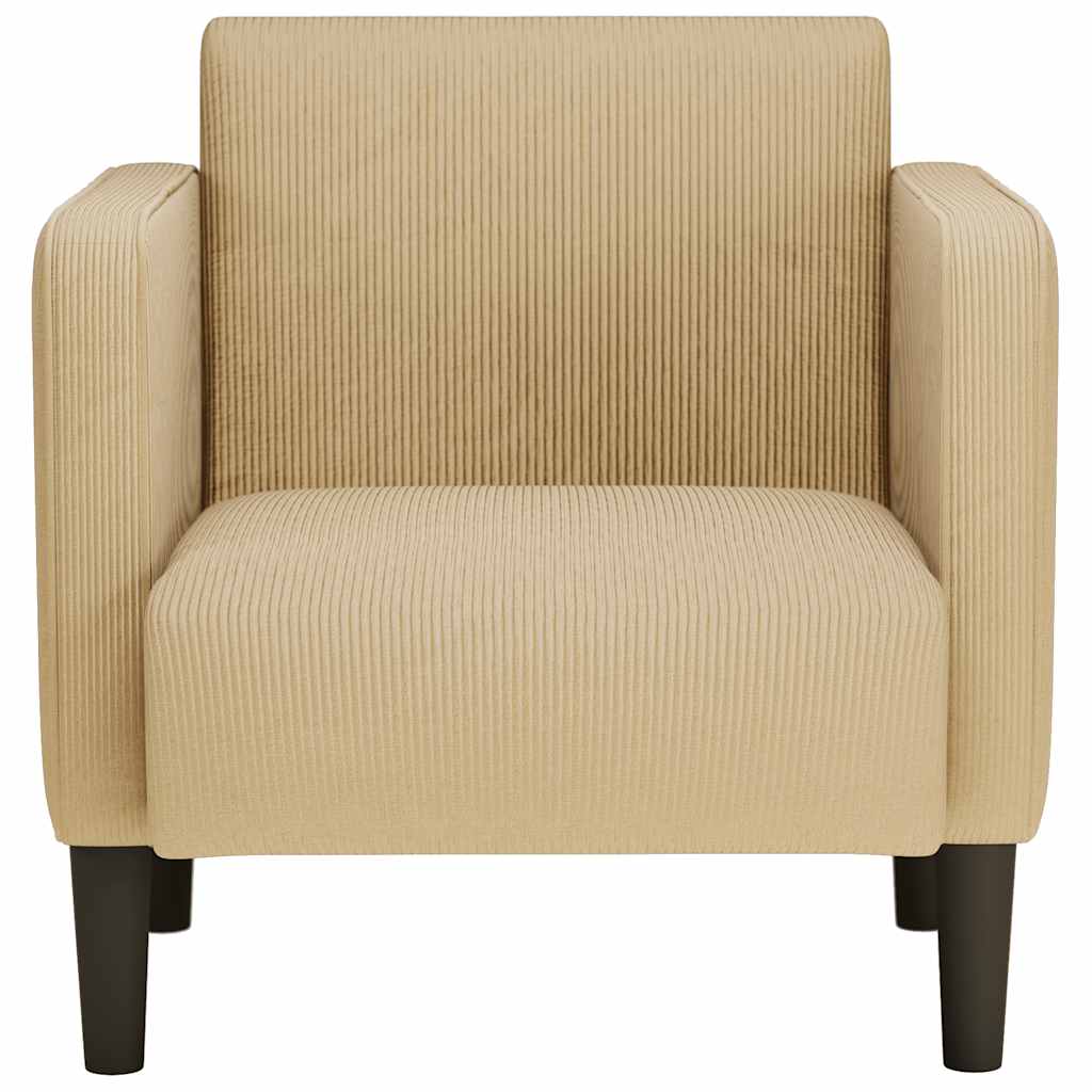 Poltrona com apoio de braços 54 cm tecido corduroy verde cinzento