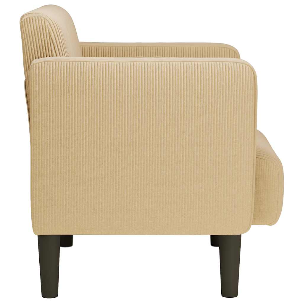 Poltrona com apoio de braços 54 cm tecido corduroy verde cinzento