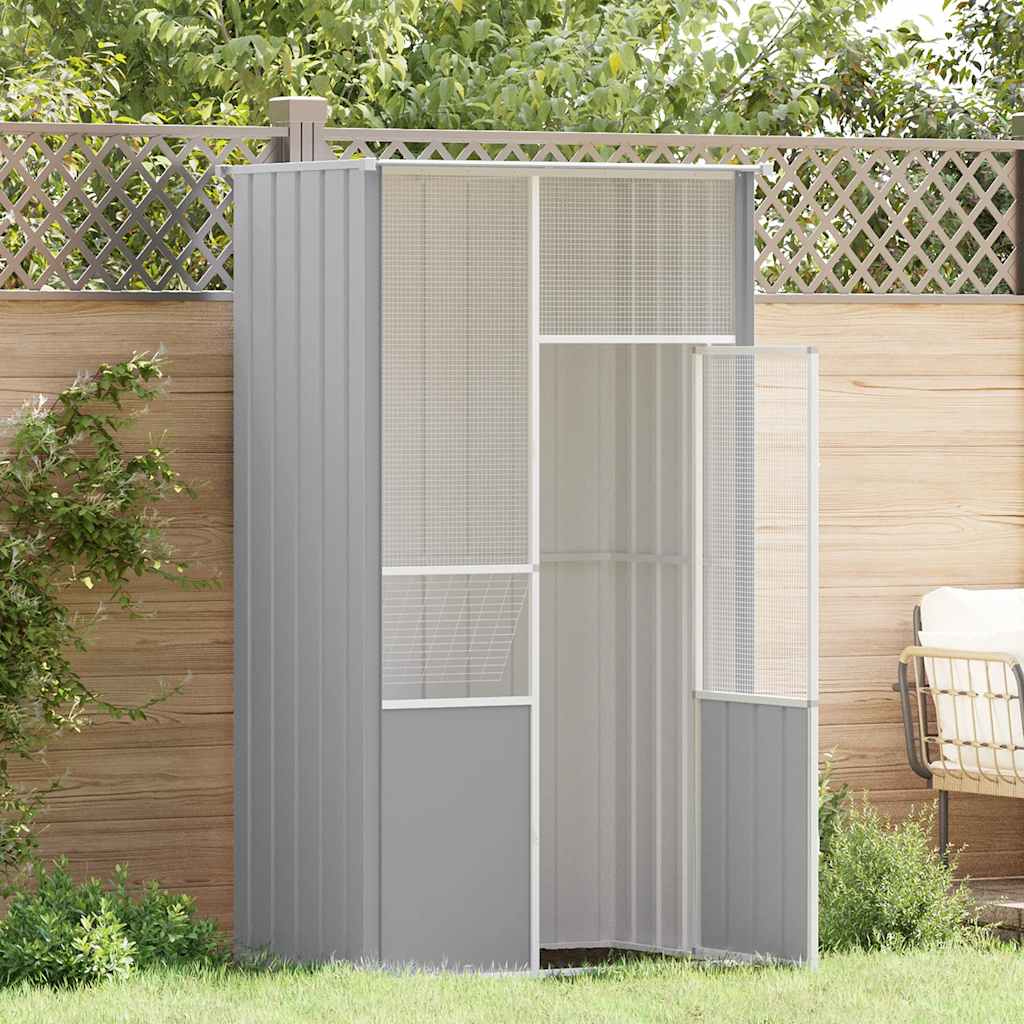 Gaiola p/ pássaros 115x78x200 cm aço galvanizado cinzento