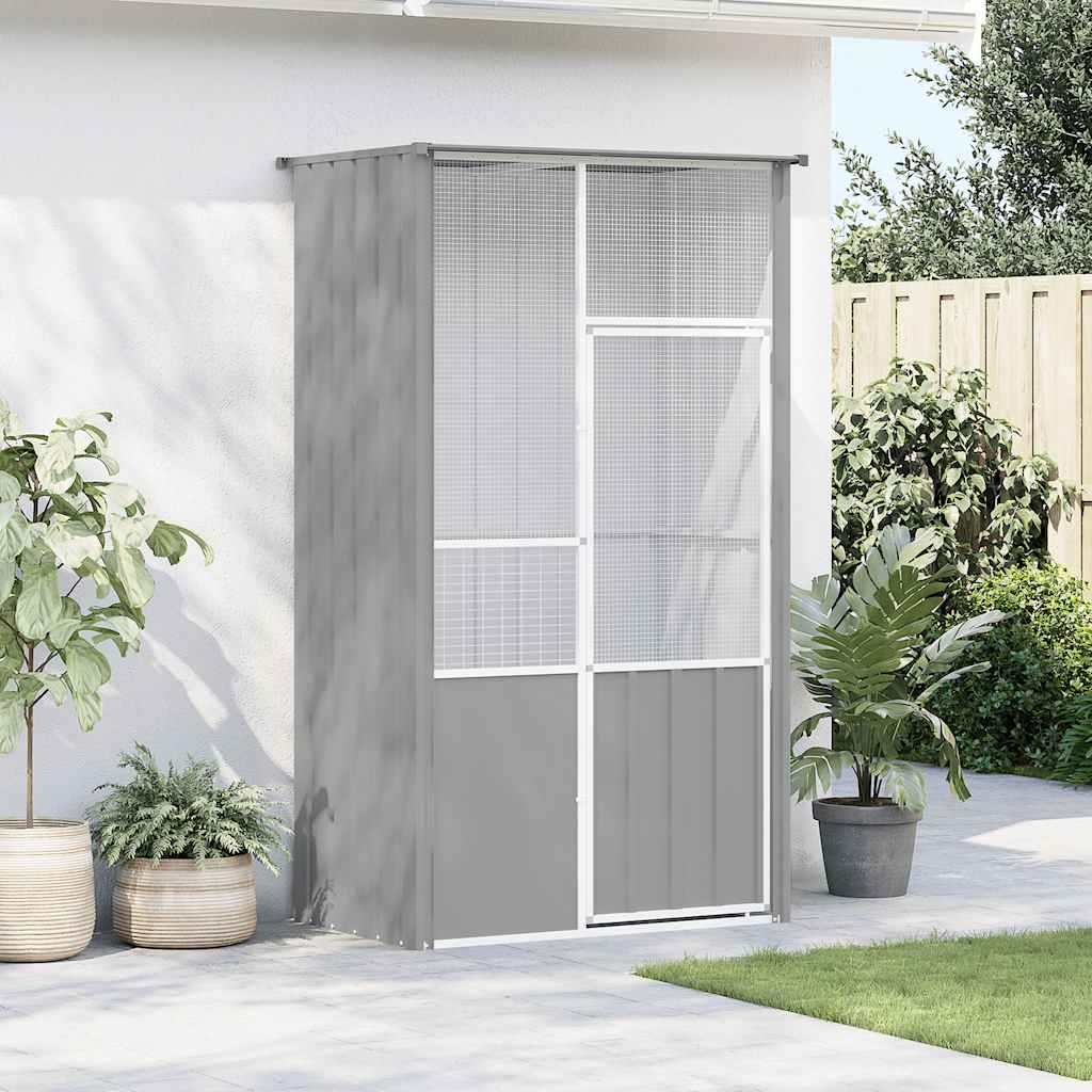 Gaiola p/ pássaros 115x78x200 cm aço galvanizado cinzento