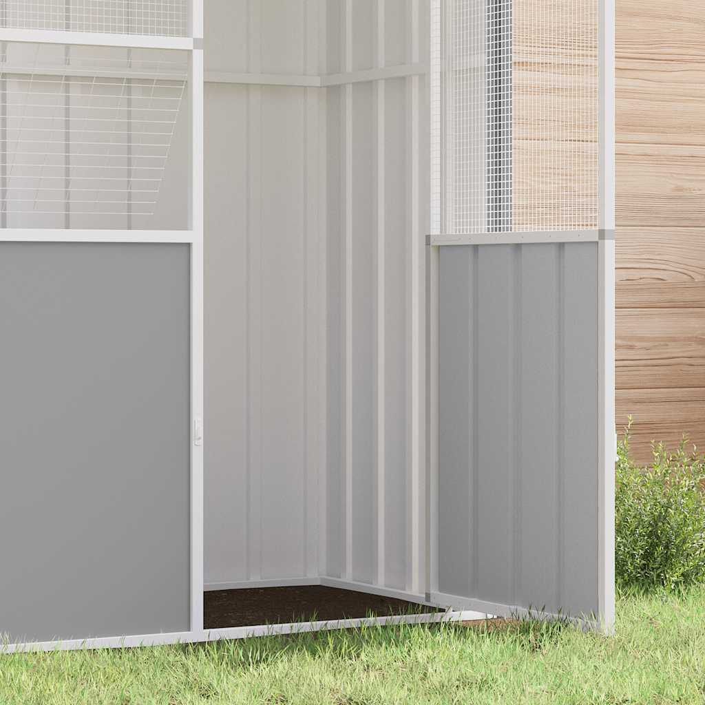 Gaiola p/ pássaros 115x78x200 cm aço galvanizado cinzento