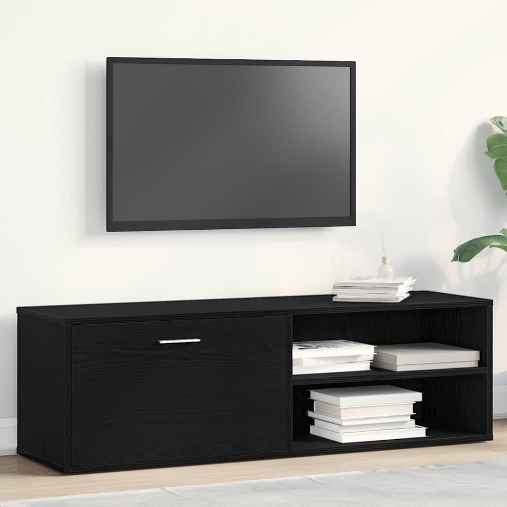 Móvel para TV em carvalho preto, 120x34x37 cm, madeira engenheirada