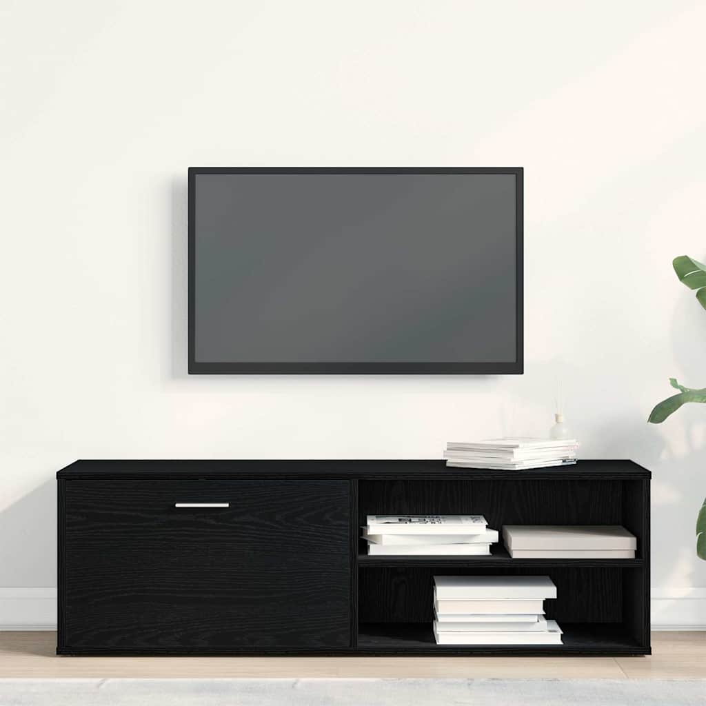 Móvel para TV em carvalho preto, 120x34x37 cm, madeira engenheirada