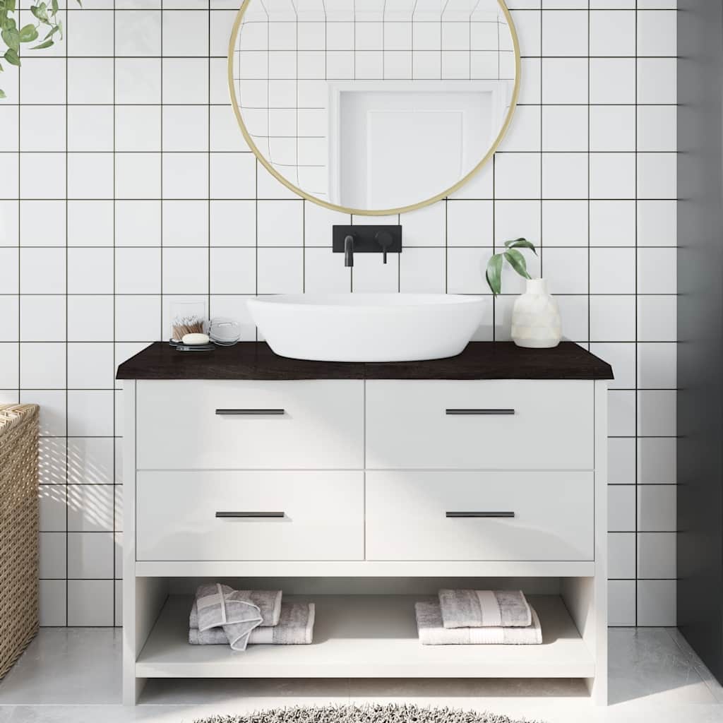Bancada p/ wc 120x60x(2-4)cm madeira tratada maciça castanho
