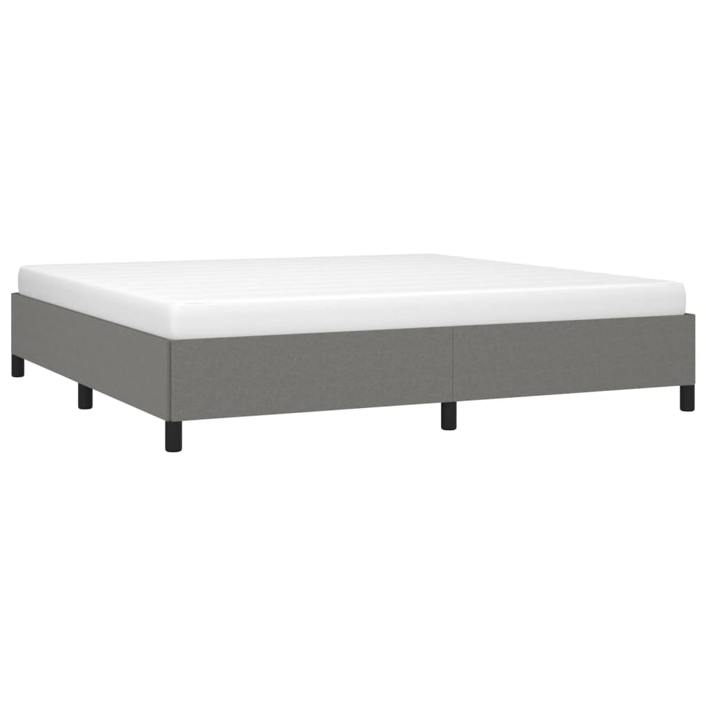 Estrutura de cama sem colchão 200x200 cm tecido cinzento-escuro